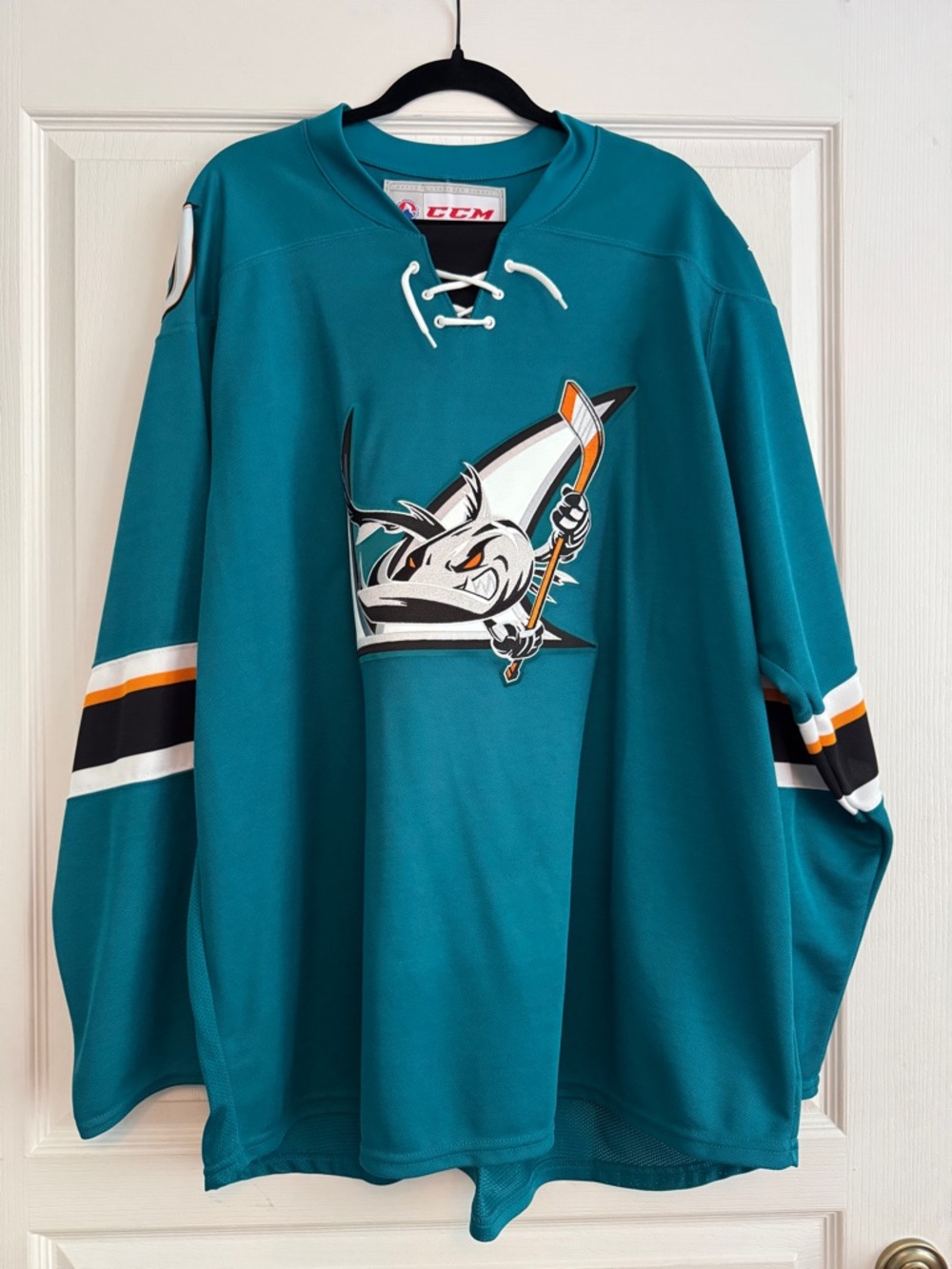 CCM Teal San Jose Barracuda  Mascot Hockey Jersey